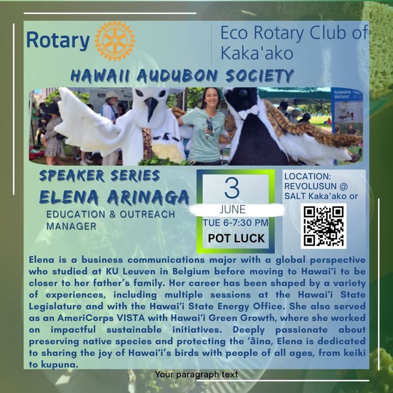 Cover Image for Eco Rotary Host Hawai'i Audubon Society