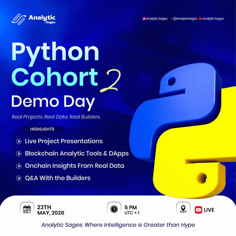 Cover Image for Python Cohort 2 Demo Day: Live Project Presentations | Analytics & DApps