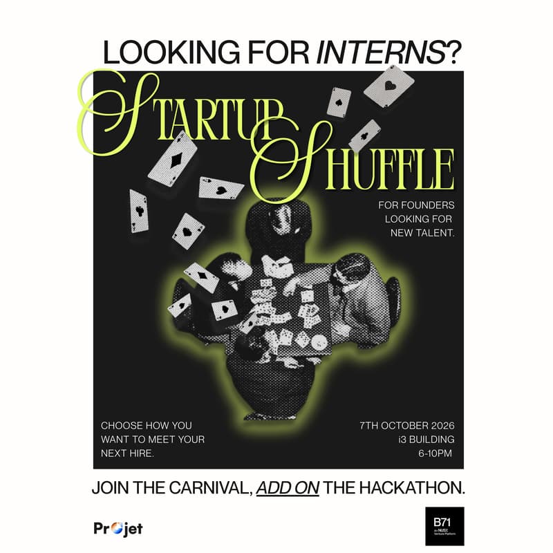 Cover Image for Startup Shuffle Startups Recruitment [Hackathon + Carnival]