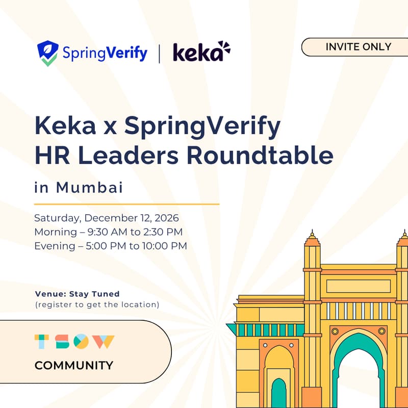 Cover Image for Keka x SpringVerify HR Leaders Roundtable in Mumbai