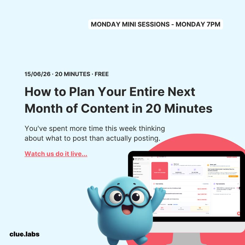 Cover Image for How to Plan Your Entire Next Month of Content in 20 Minutes