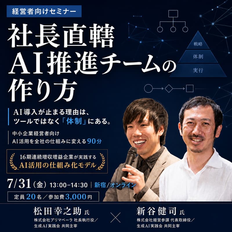 Cover Image for 社長直轄「AI推進チーム」の作り方セミナー