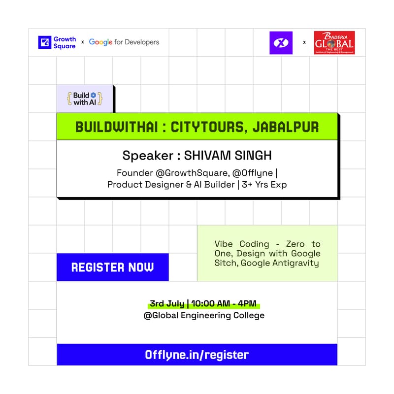 Cover Image for BuildWithAI x Growthsquare : City Tours, Global Engineering College