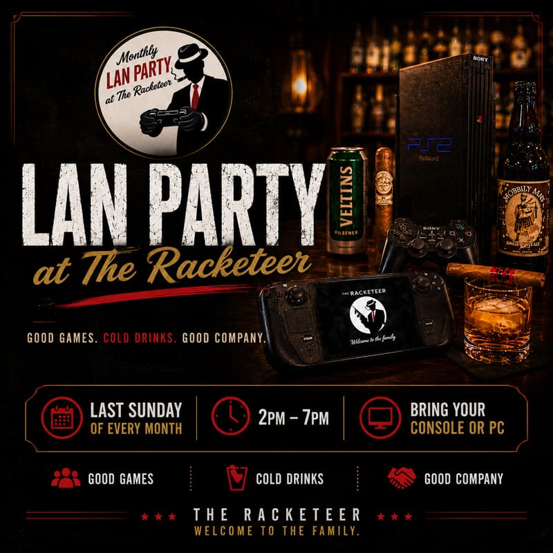 Cover Image for Monthly LAN party at The Racketeer