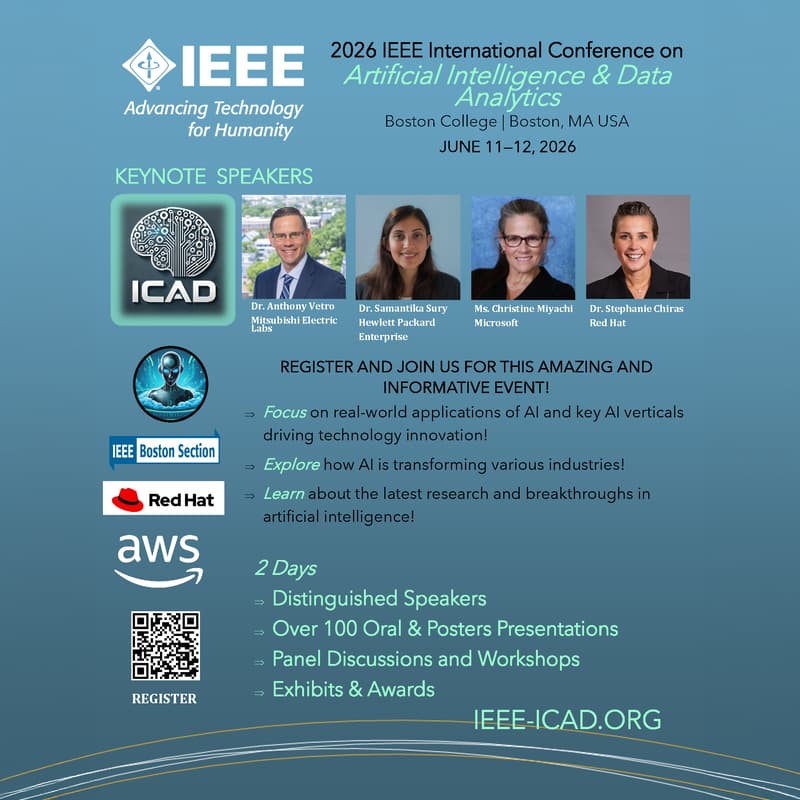 Cover Image for Boston IEEE ICAD 2026 β AI & Data Analytics Conference