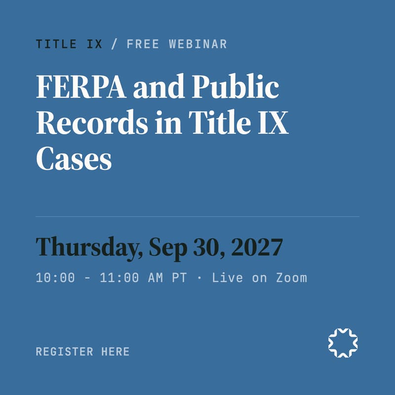 Cover Image for FERPA and Public Records in Title IX Cases