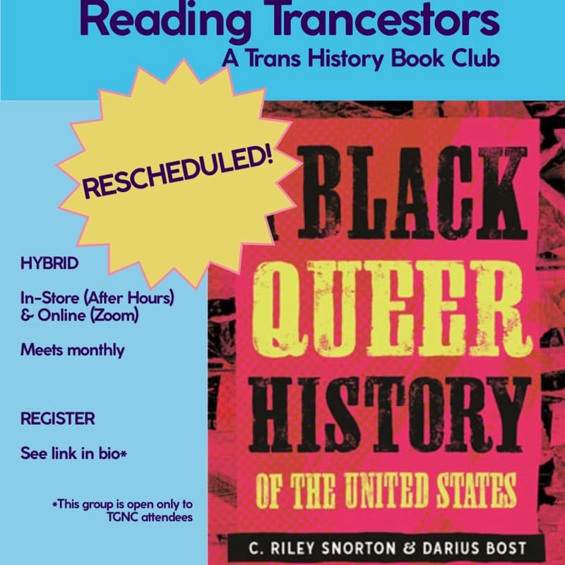 Cover Image for Reading Trancestors: A Trans History Book Club (hybrid)