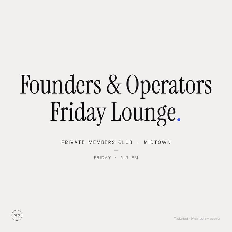 Cover Image for NYC Founders & Operators: Friday Lounge