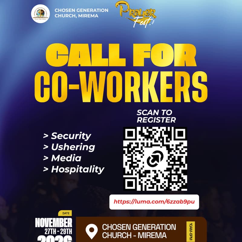 Cover Image for PRAYERFEST 2026 CO-WORKERS REGISTRATION