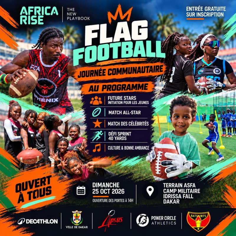 Cover Image for AFRICA RISE | FLAG FOOTBALL COMMUNITY EVENT 🏈