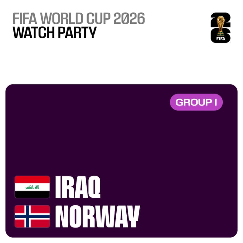 Cover Image for WORLD PUP WATCH PARTY - Iraq vs. Norway