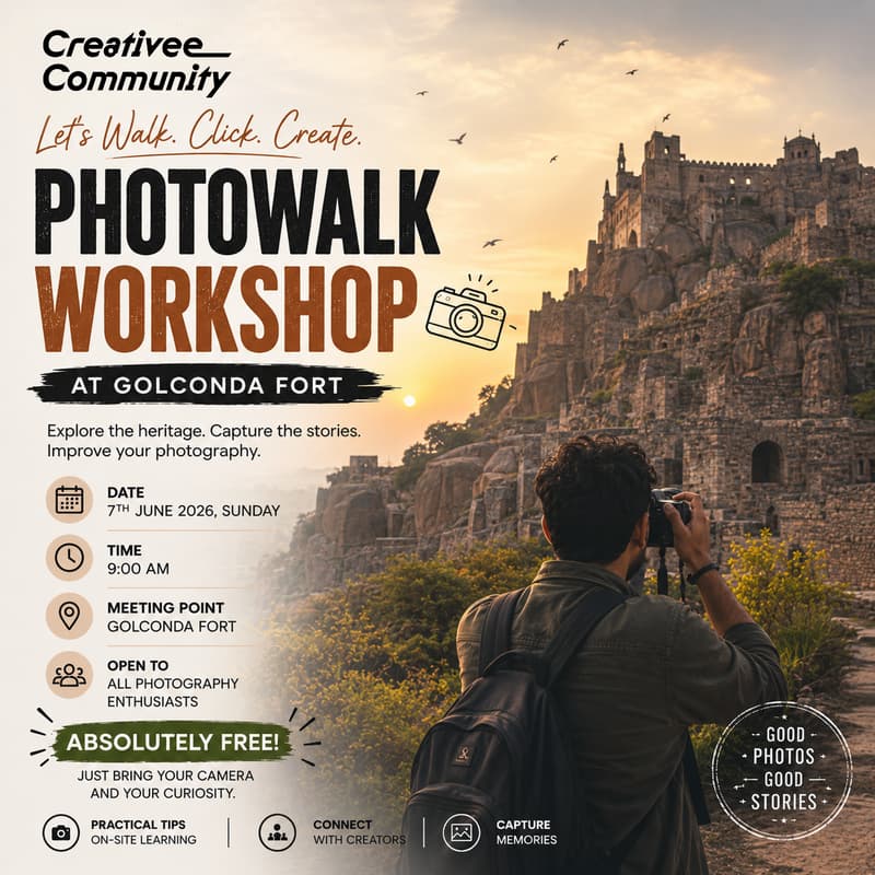 Cover Image for Creativee Community Photowalk Workshop: Let's Walk. Click. Create.