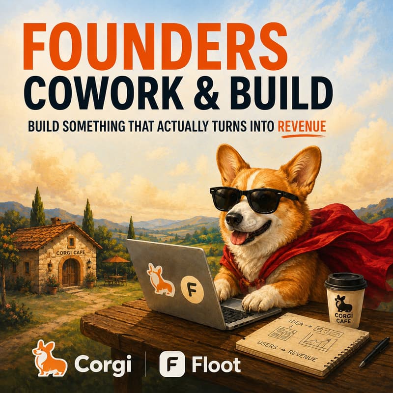 Cover Image for Founders Cowork & Build @ Corgi Cafe w/ Floot