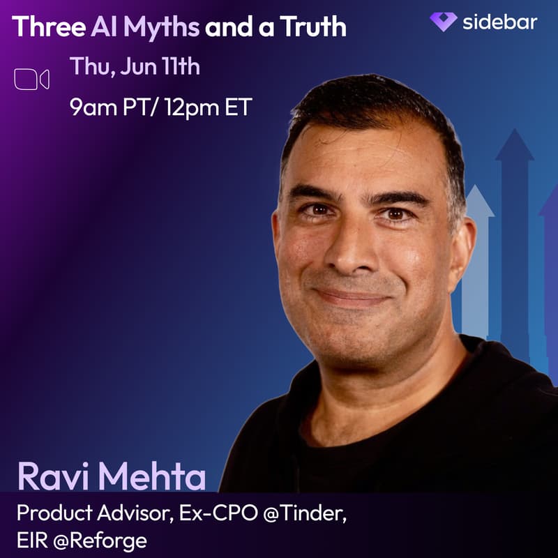 Cover Image for Sidebar Speaker Series: Three AI Myths and a Truth with Ravi Mehta