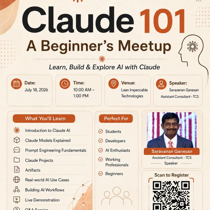 Cover Image for Claude 101 : A Beginners meetup