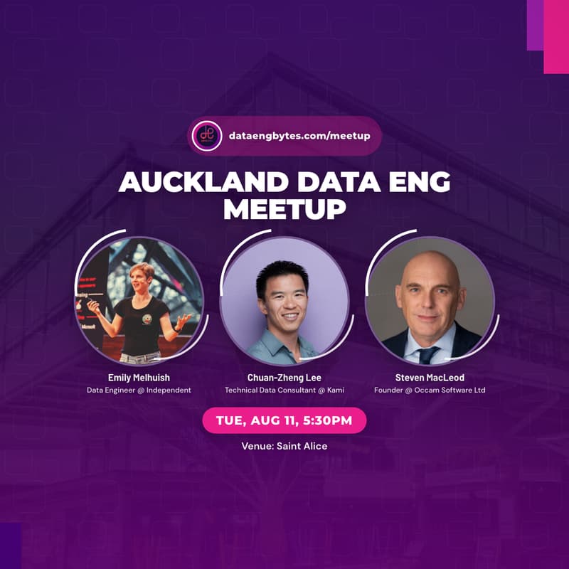 Cover Image for Auckland Data Eng meetup, August 2026