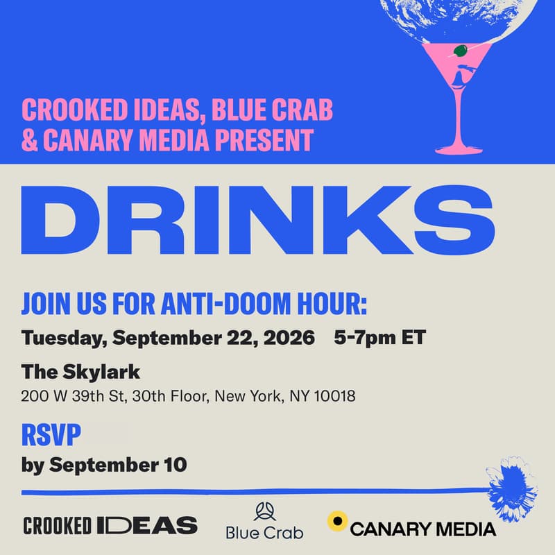 Cover Image for NYCW Reception - Blue Crab, Crooked Ideas, Canary Media