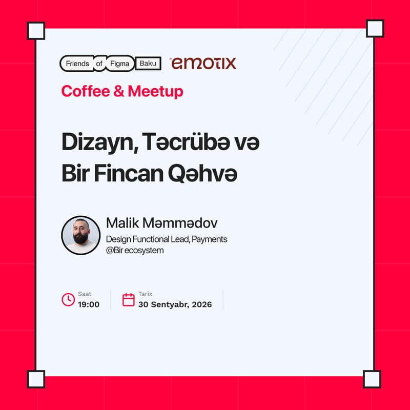 Cover Image for #5 CoffeeMeet w/ Malik Mammadov - Dizayn, Təcrübə və Bir Fincan Qəhvə