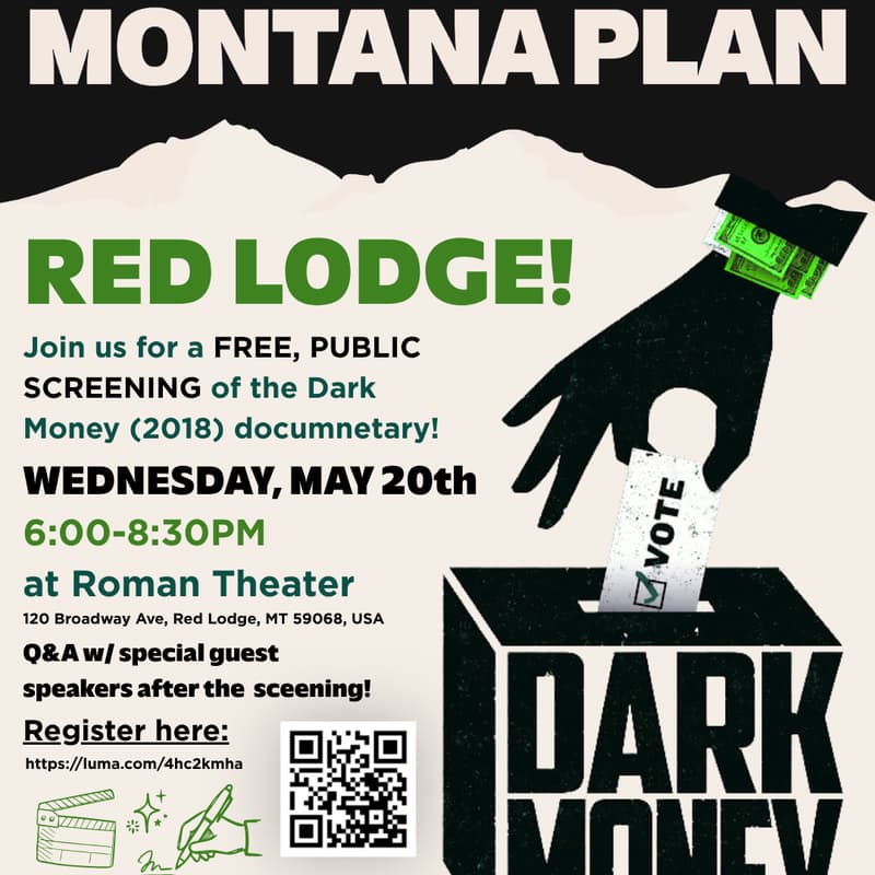 Cover Image for Dark Money Screening Red Lodge