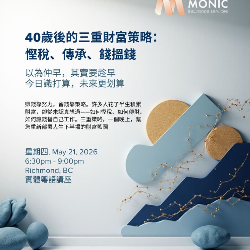 Cover Image for 40歲後的三重財富策略：慳稅、傳承、錢搵錢