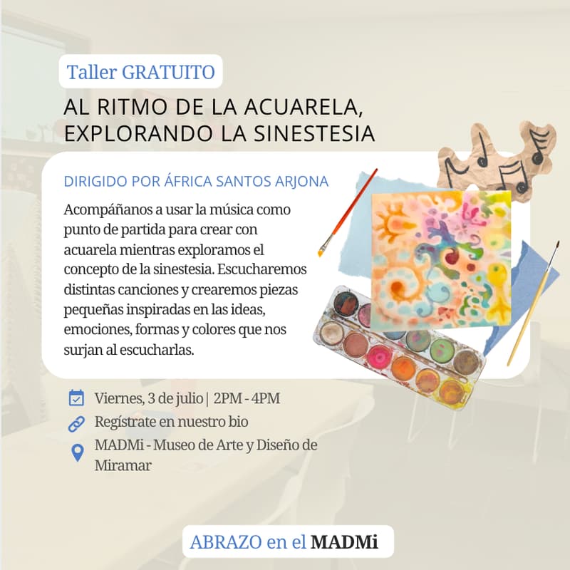 Cover Image for Taller:Al ritmo de la acuarela, explorando la sinestesia