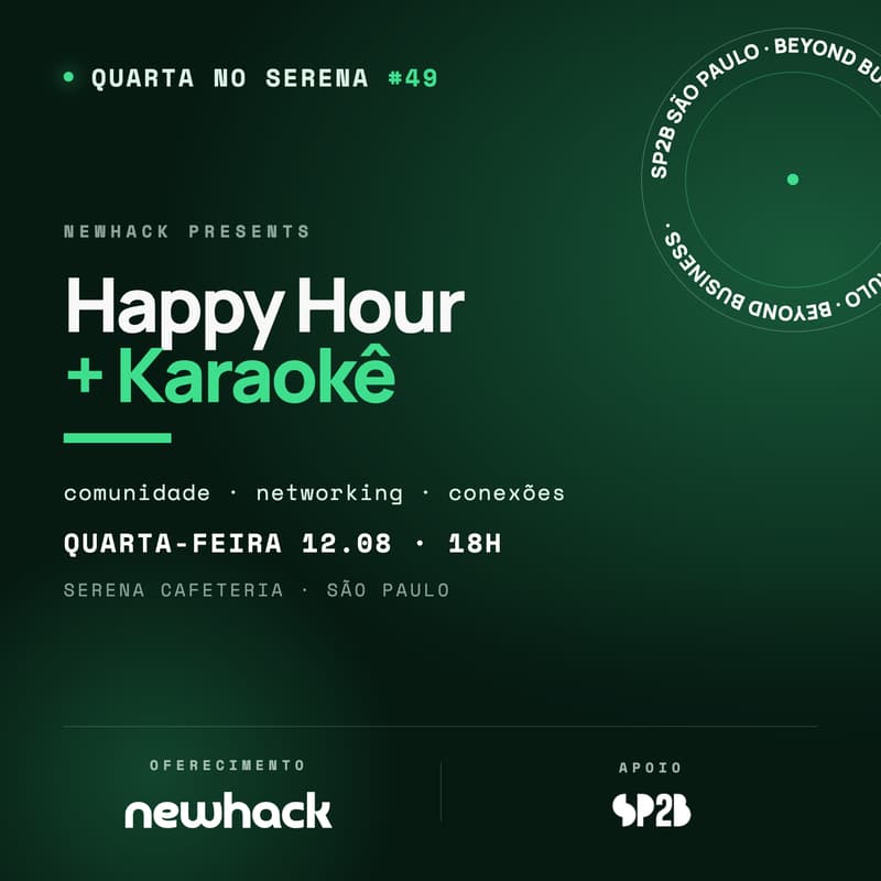 Cover Image for Quarta no Serena #49 | Happy Hour & Karaokê