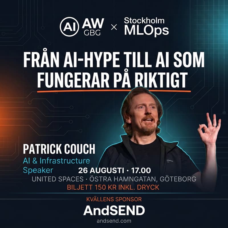 Cover Image for AIAWGBG x Stockholm MLOps: Från AI-hype till AI som fungerar på riktigt