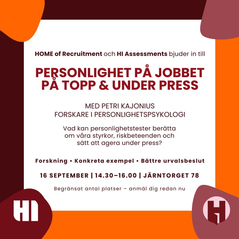 Cover Image for Personlighet på jobbet på topp & under press