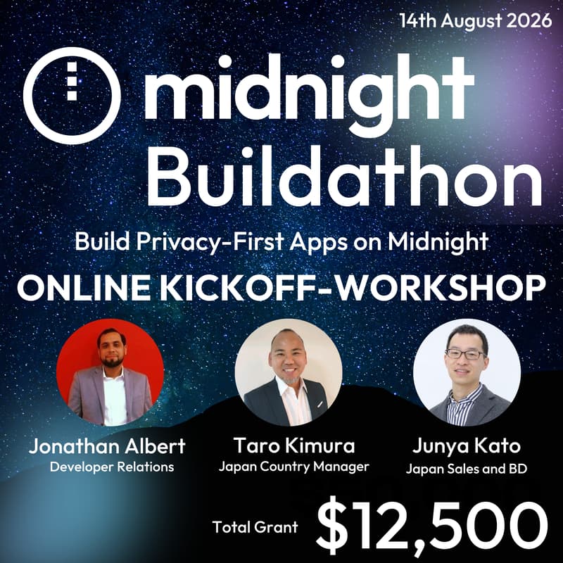 Cover Image for $12.5K Grant | Midnight Buildathon Online Kickoff-Workshop