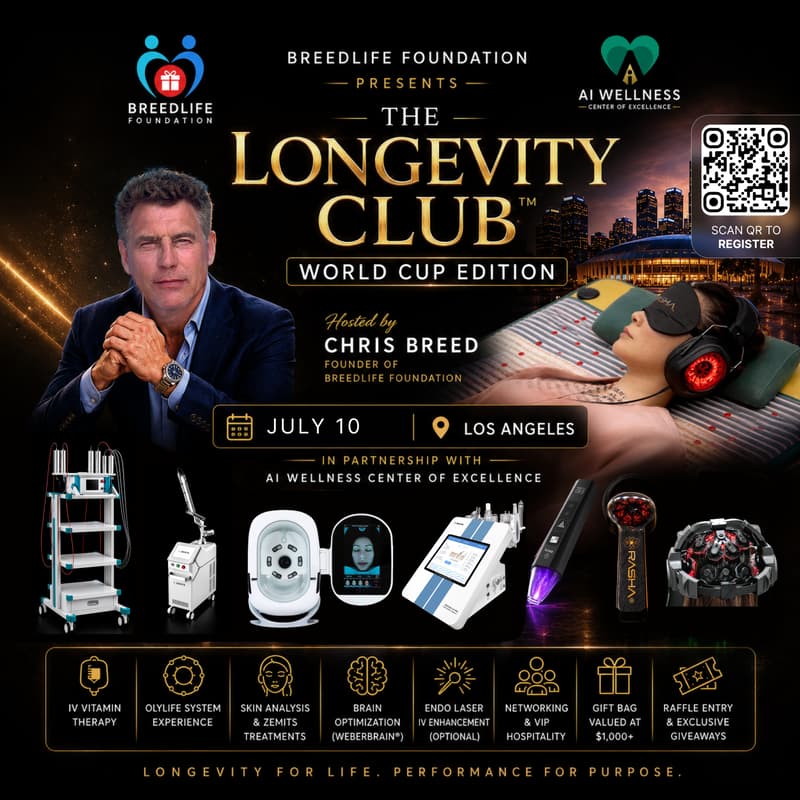 Cover Image for THE LONGEVITY CLUB — WORLD CUP EDITION: Hosted by Chris Breed, Founder of BreedLife Foundation