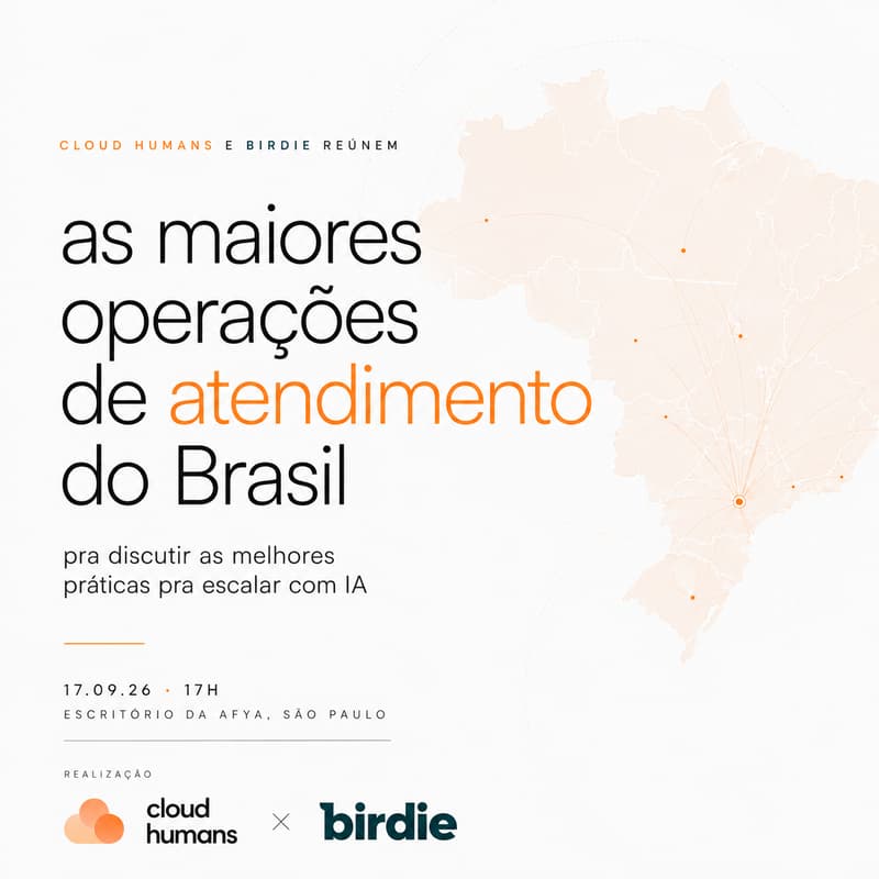 Cover Image for Cloud Humans e Birdie reúnem as maiores operações de atendimento digital do Brasil pra discutir as melhores práticas para escalar com IA