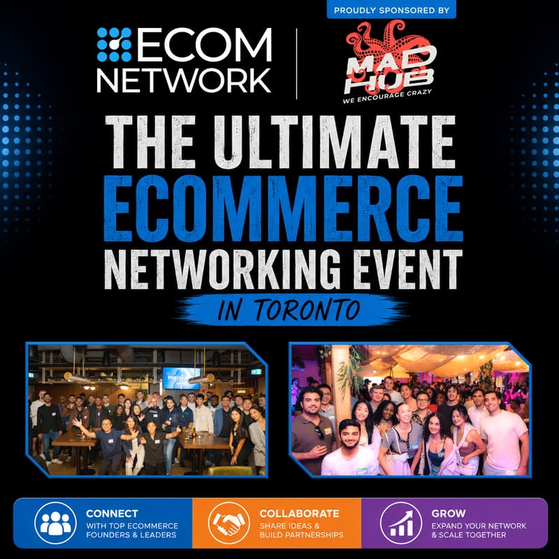Cover Image for Toronto’s Largest Ecommerce Social – Founders, Entrepreneurs & Builders Night 🍸🚀
