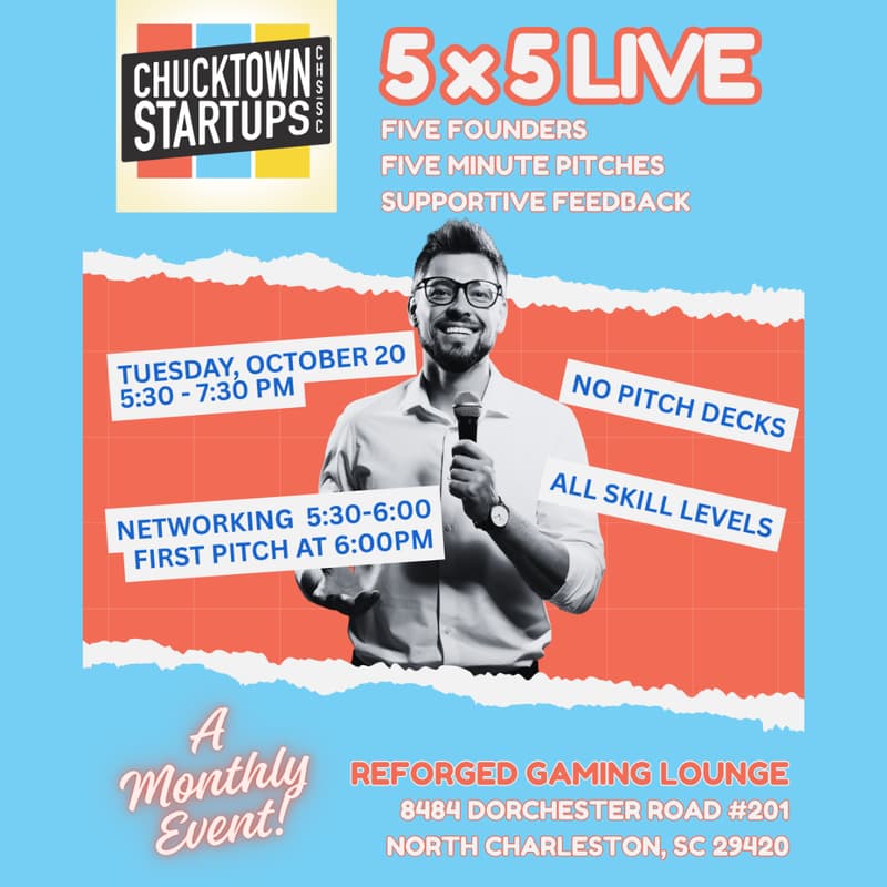 Cover Image for Chucktown Startups 5x5 LIVE - October