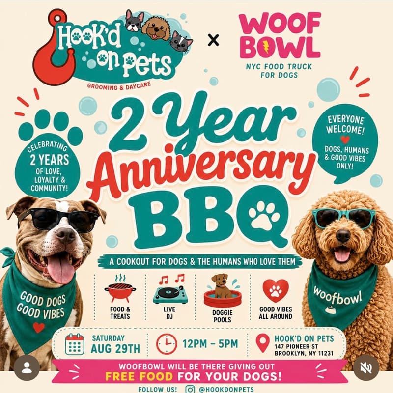 Cover Image for Hook'd on Pets 2yr Anniversary BBQ