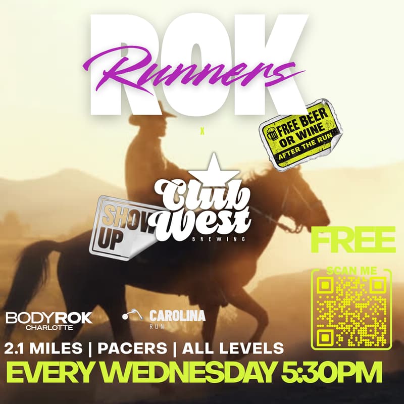 Cover Image for ROK Runner Wednesday! BodyRok X Club West X CarolinaRun