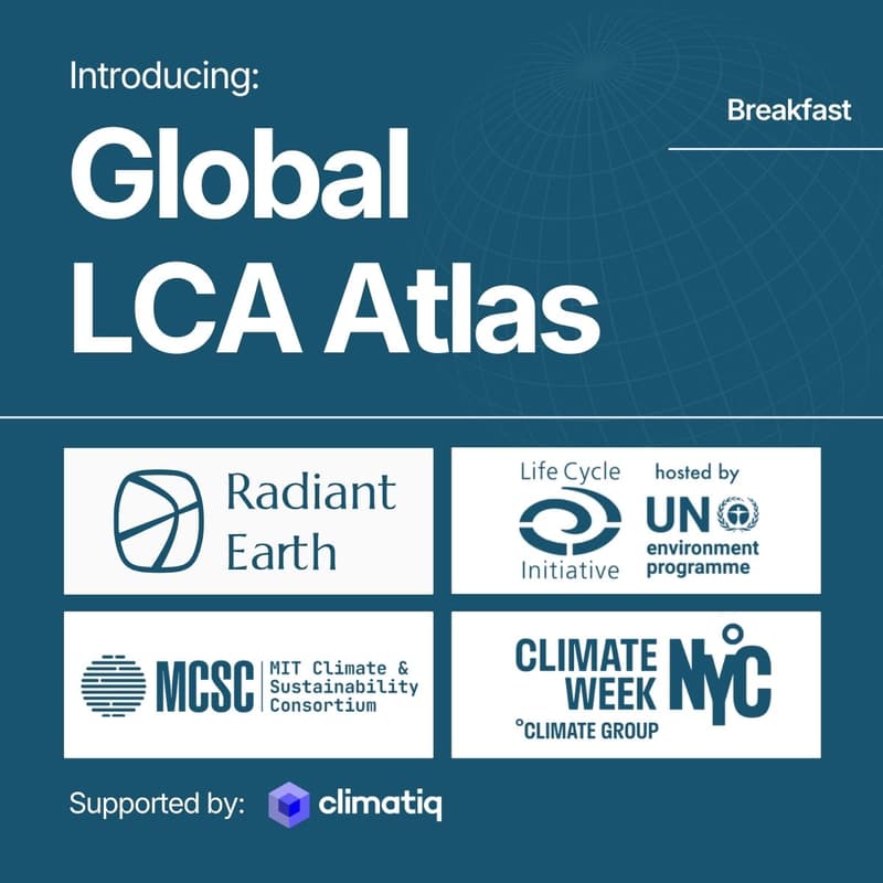 Cover Image for Climate Week NYC | Climatiq x UNEP/Radiant/MIT: The Global LCA Atlas