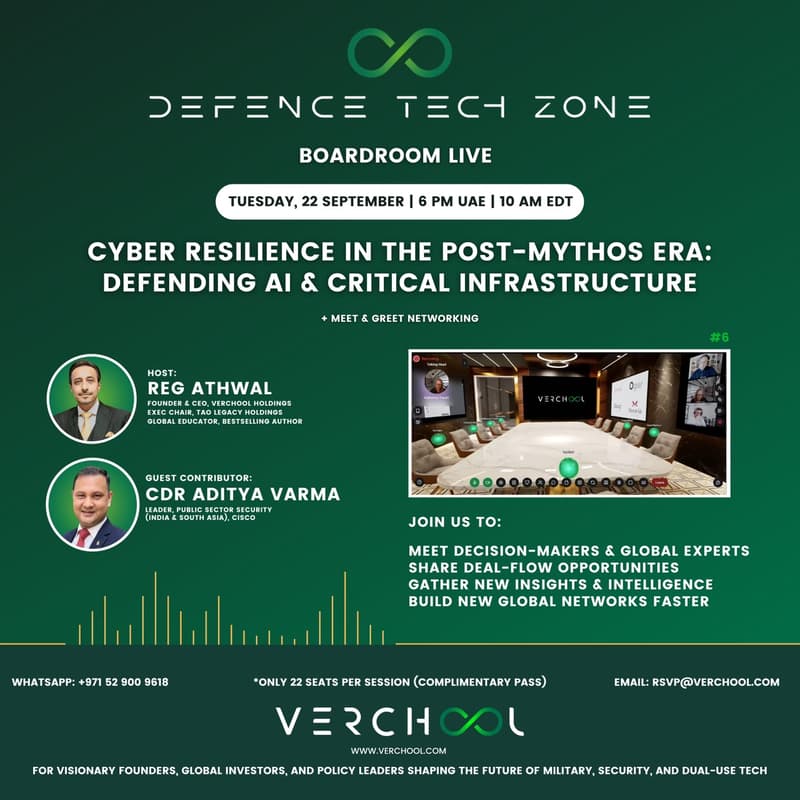 Cover Image for Defence Tech Zone - Boardroom Live #6 | Cyber Resilience in the Post-Mythos Era : Defending AI & Critical Infrastructure