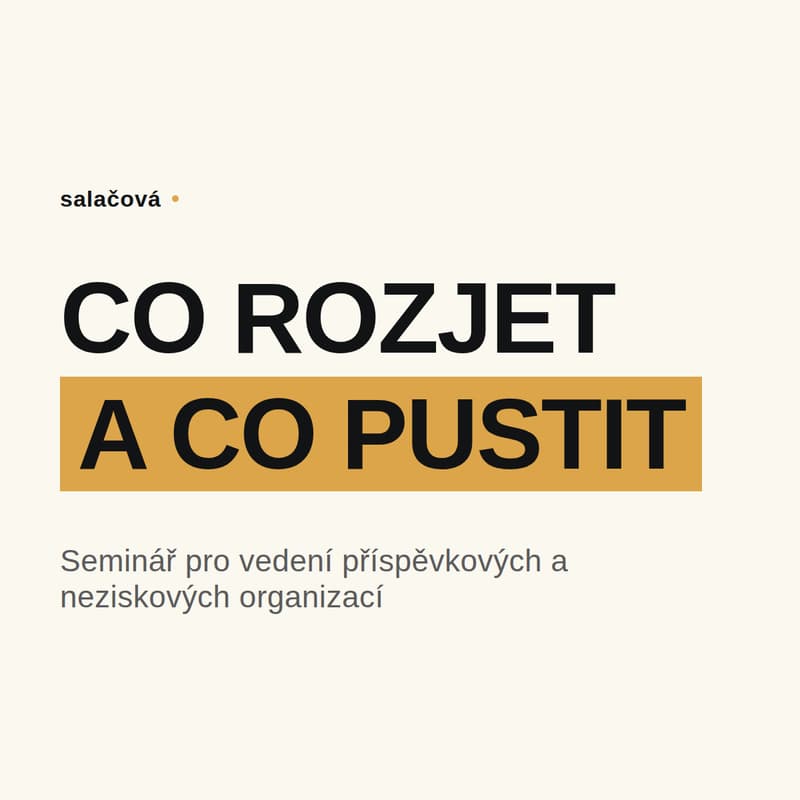 Cover Image for Seminář - Je toho vždycky víc, než vaše organizace zvládne? Zjistěte, kam se vyplatí dát energii!