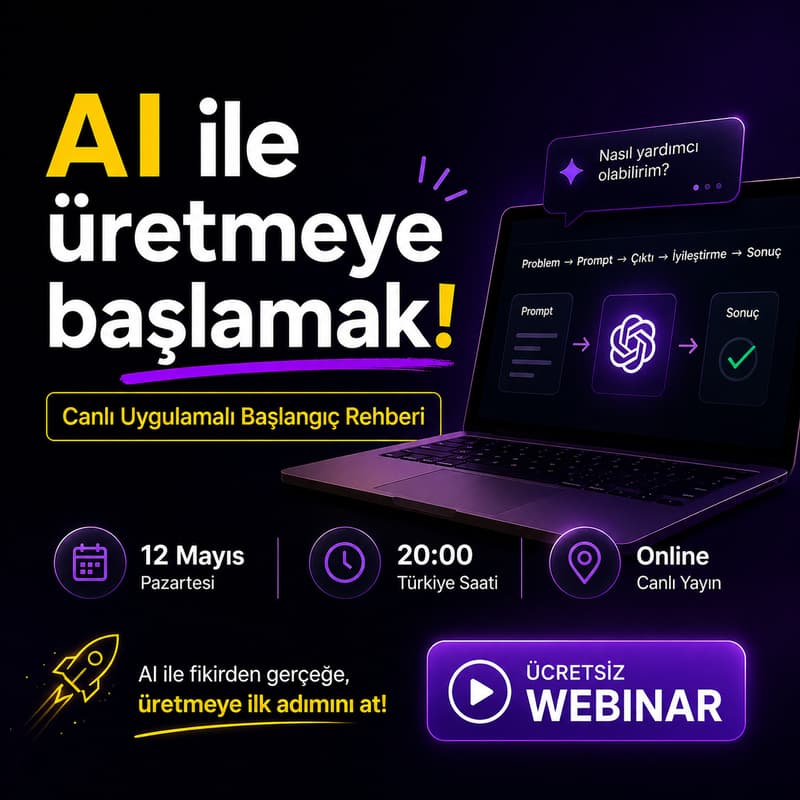 Cover Image for AI ile Üretmeye Başlamak: Canlı Uygulamalı Başlangıç Rehberi