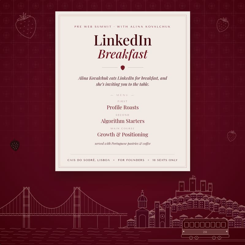 Cover Image for LinkedIn Breakfast. Pre WebSummit event with Alina Kovalchuk