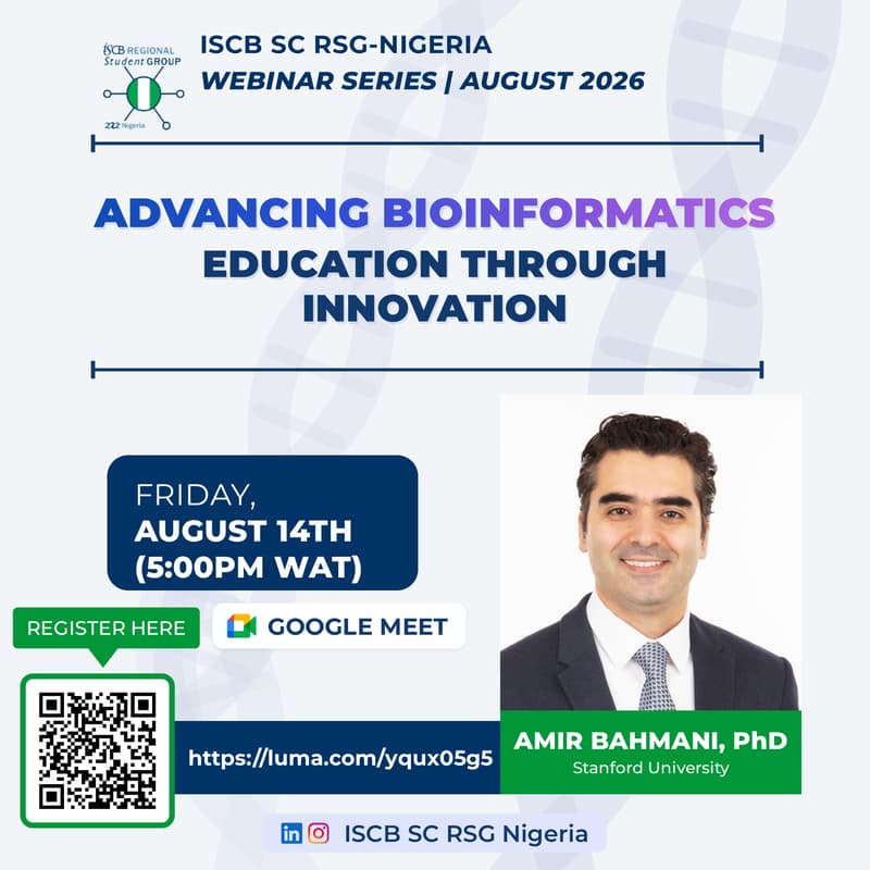 Cover Image for ISCB SC RSG-Nigeria x Stanford Deep Data Research Center - Advancing Bioinformatics Education Through Innovation