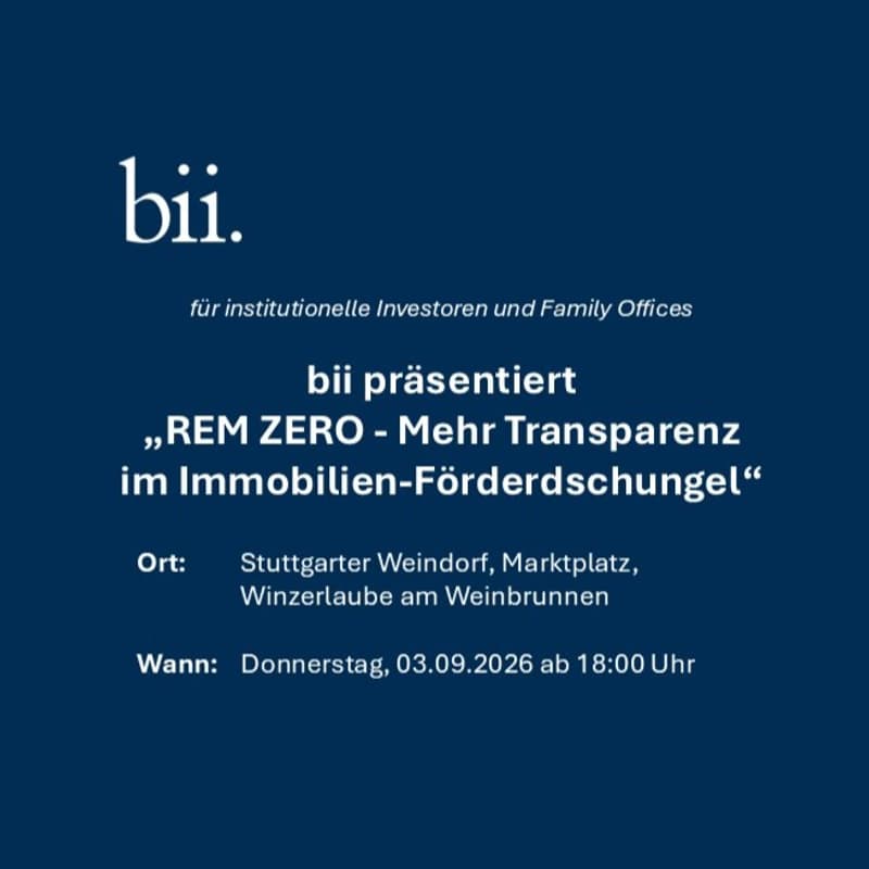 Cover Image for bii. präsentiert "REM ZERO- Mehr Transparenz im Immobilien-Förderdschungel” bii workshops