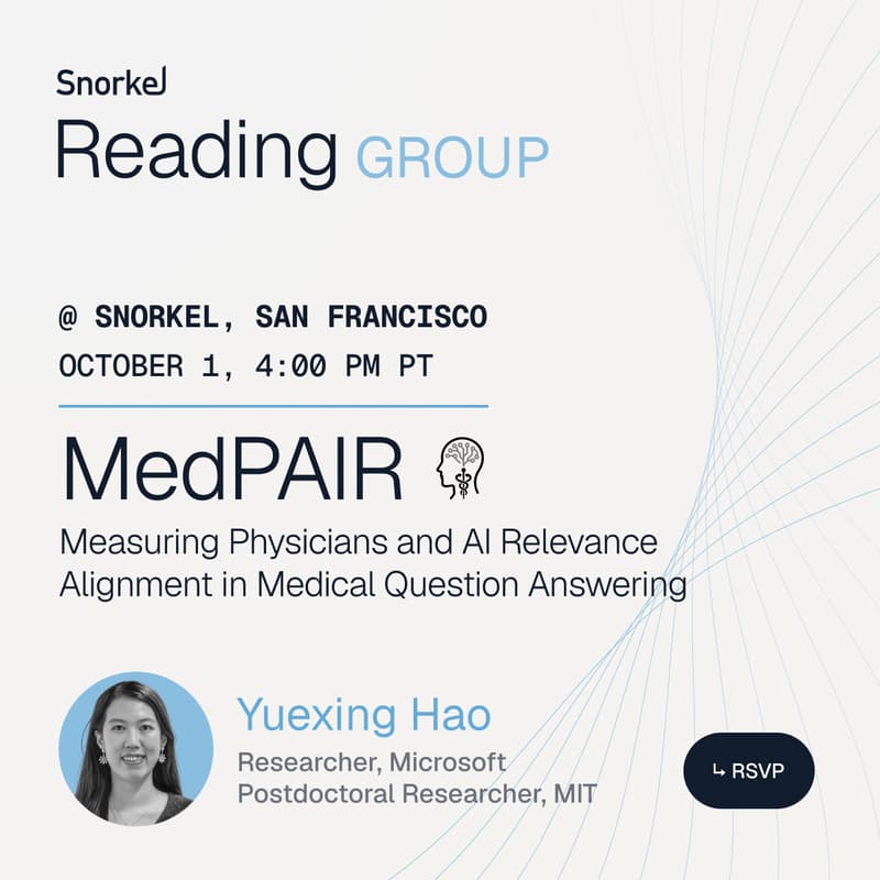 Cover Image for Reading Group (+🧋): Measuring Physicians and AI Relevance Alignment with MedPAIR