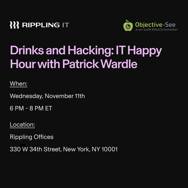 Cover Image for Drinks and Hacking: IT Happy Hour with The Objective-See Foundation