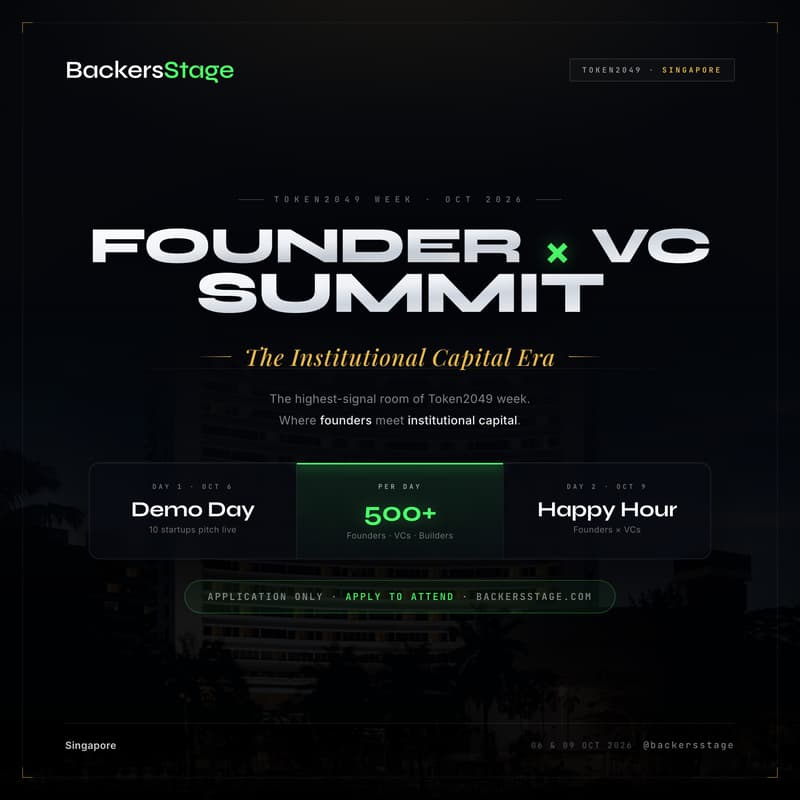 Cover Image for Founder x VC Summit: Day 1 @ Token2049 Week πΈπ¬