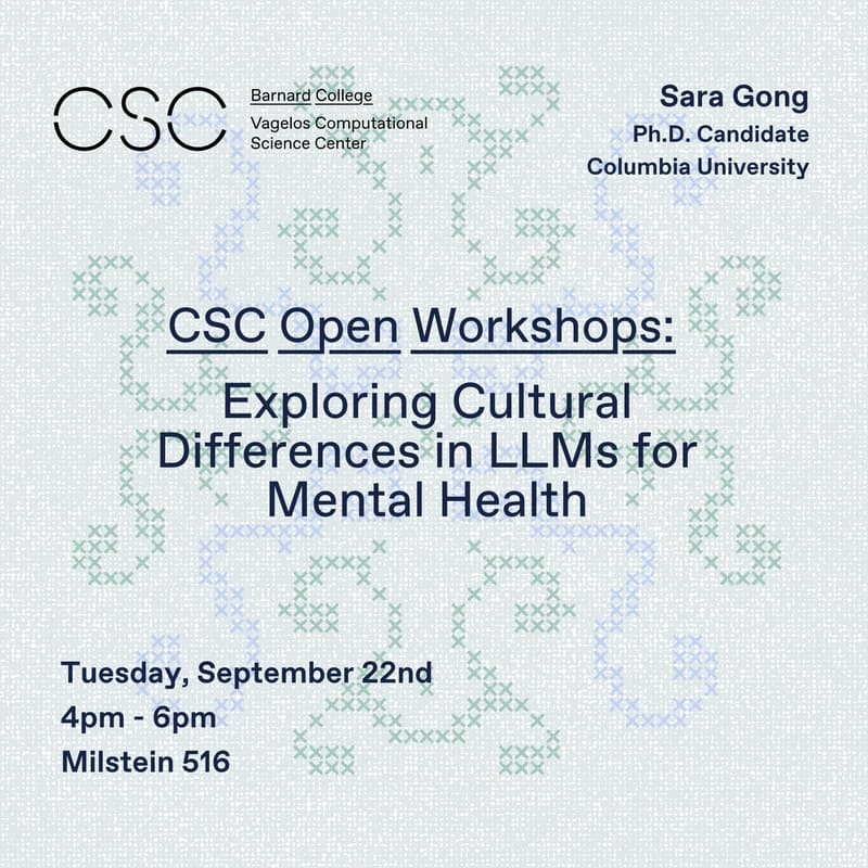 Cover Image for CSC Workshop: Exploring Cultural Differences in LLMs for Mental Health