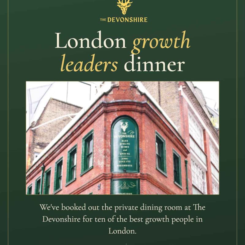 Cover Image for London growth leaders dinner hosted by Yolodex and Tano