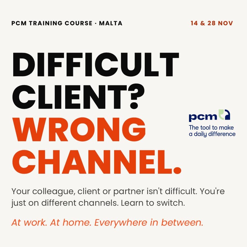 Cover Image for PCM Training course: Understand Yourself, Read Others