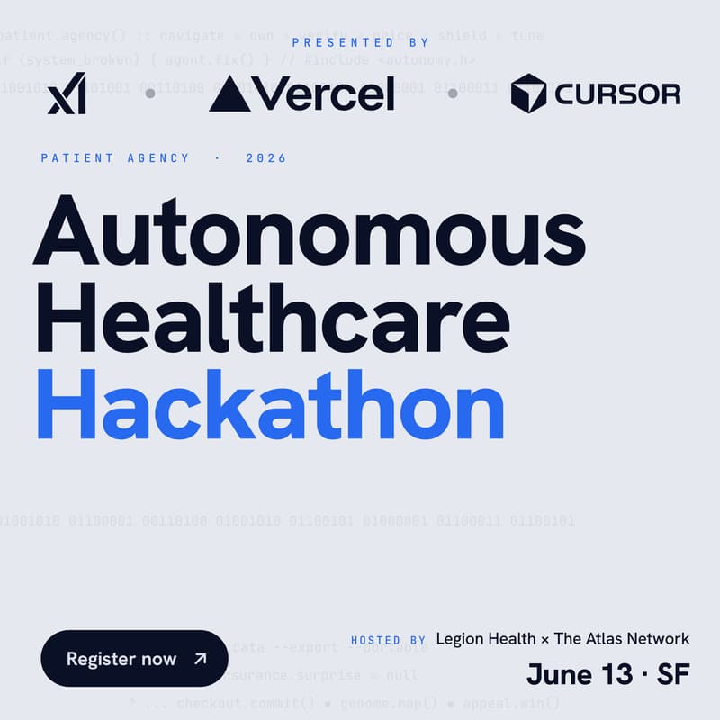 Cover Image for Autonomous Healthcare Hackathon | xAI Cursor Vercel