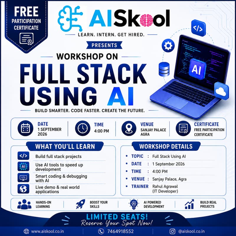 Cover Image for Workshop on Full Stack using Ai